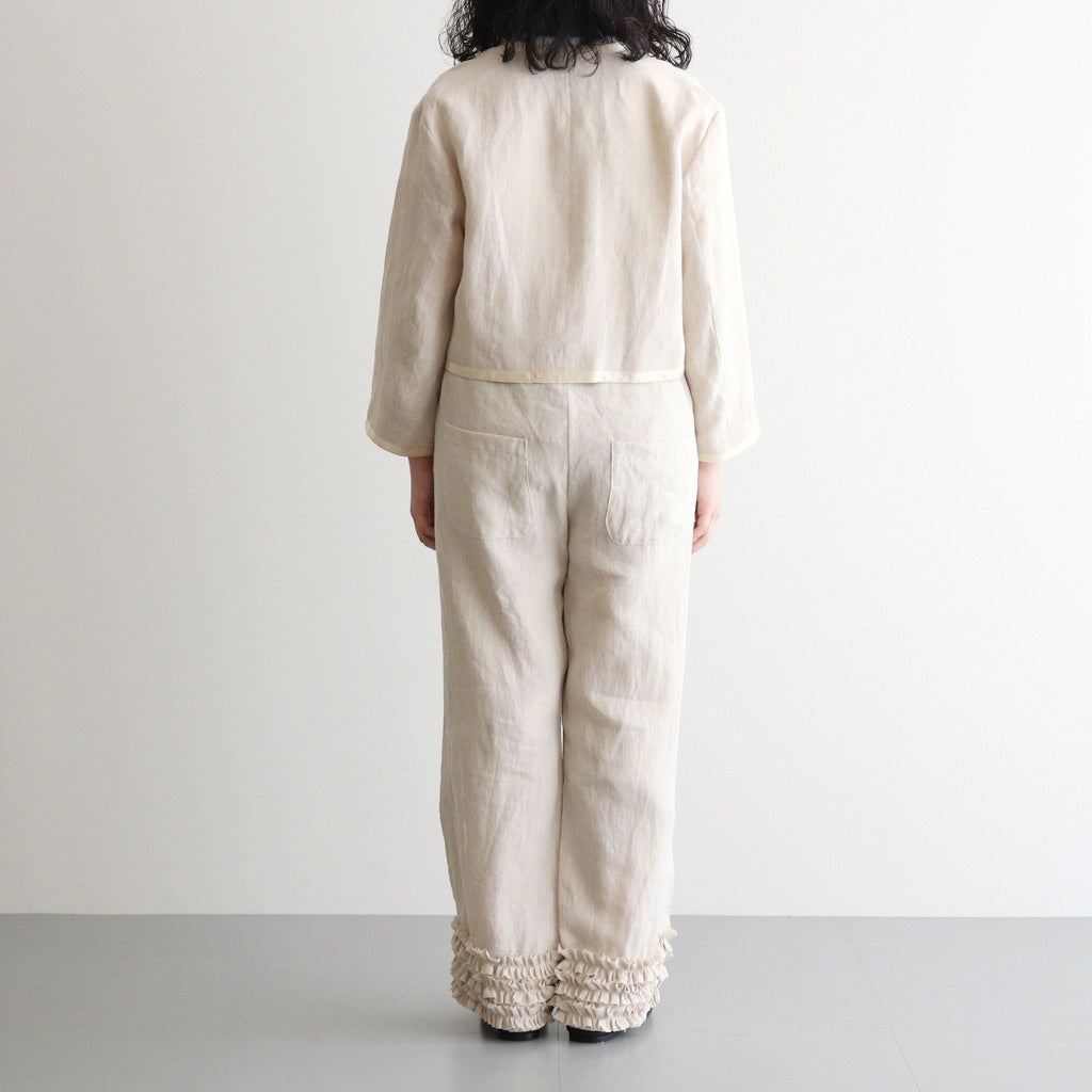 DENSELY LINEN TRIMING BOLERO #Antique White [no.7311]