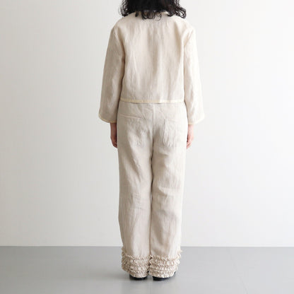 DENSELY LINEN TRIMING BOLERO #Antique White [no.7311]