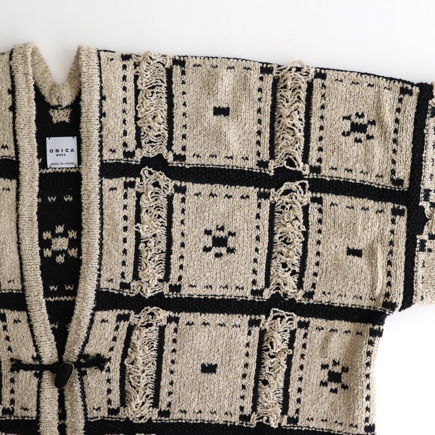 Blocked-Jacquard Jacket #Beige [oni056]