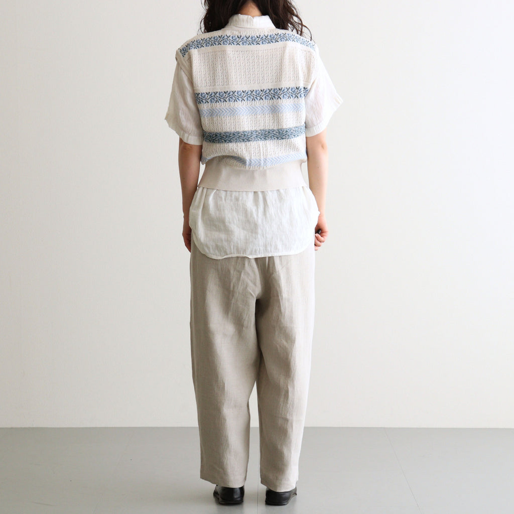 Flower Jacquard Knit Vest #Off white [261806]