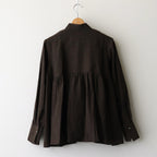 私の夜 Funnel neck blouse #dark brown [TLF-125-sh007-cla]