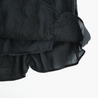 60s AUTOLOOM LINEN/COTTON PLAIN OVERDYE GATHERED SKIRT #9900 BLACK [INMDS26012D]