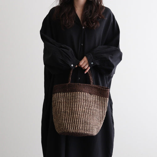 STRIPE SISAL BAG #8981 BROWN/NATURAL [ANSL2501]