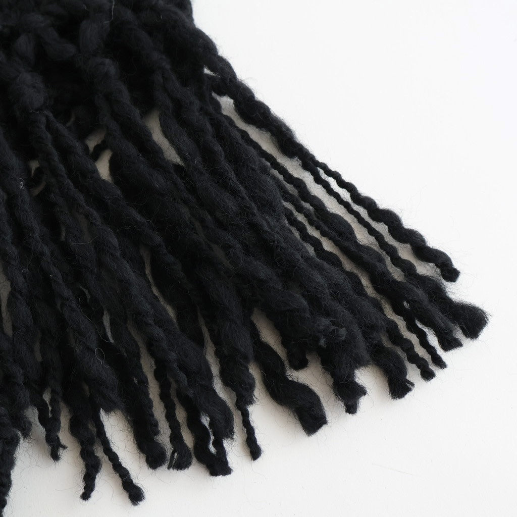 夜を紡ぐ Knitted fringe vest #black [TLF-126-hkn002]