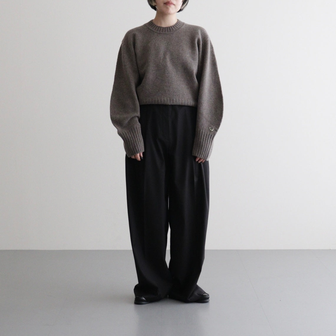 fine lambs wool crew-neck P/O #dark mocha [WVFL-UW117]