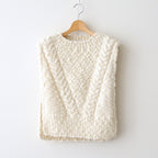 夜を紡ぐ Knitted vest #ecru [TLF-126-hkn001]