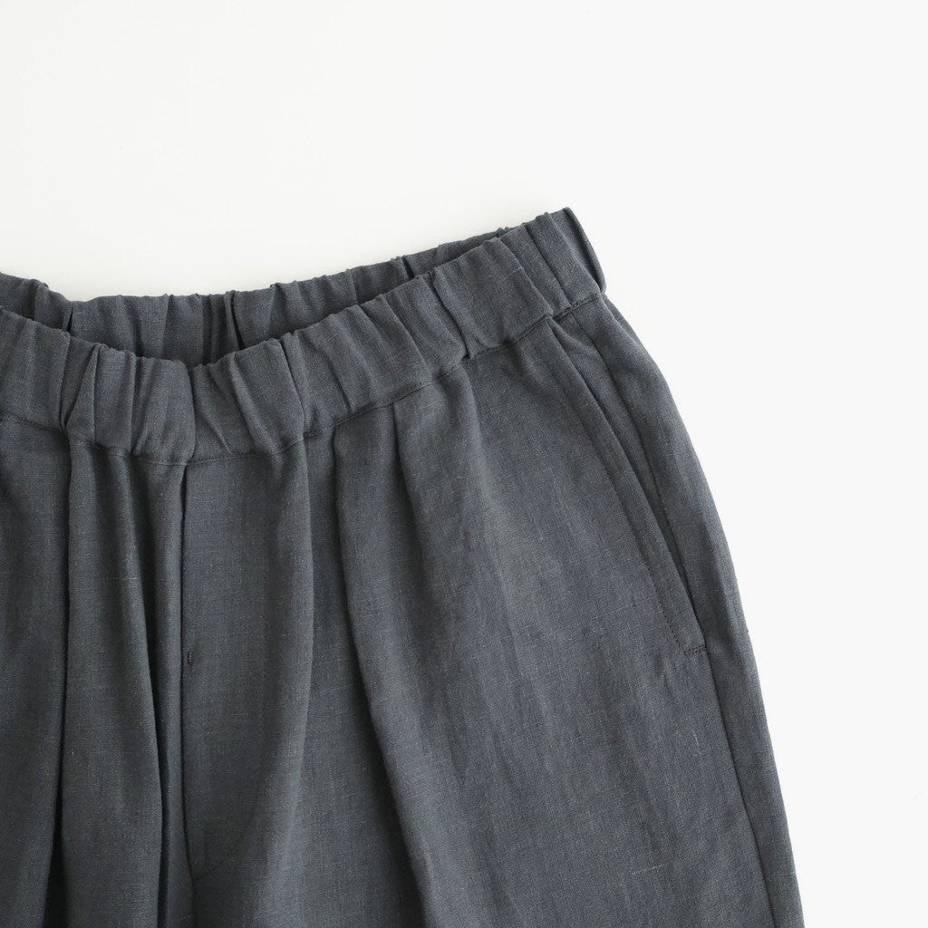40s FRENCH LINEN DYED CANVAS 2TUCK TAPERED EASY PANTS #9800 CHARCOAL [GNMDS2501FL]