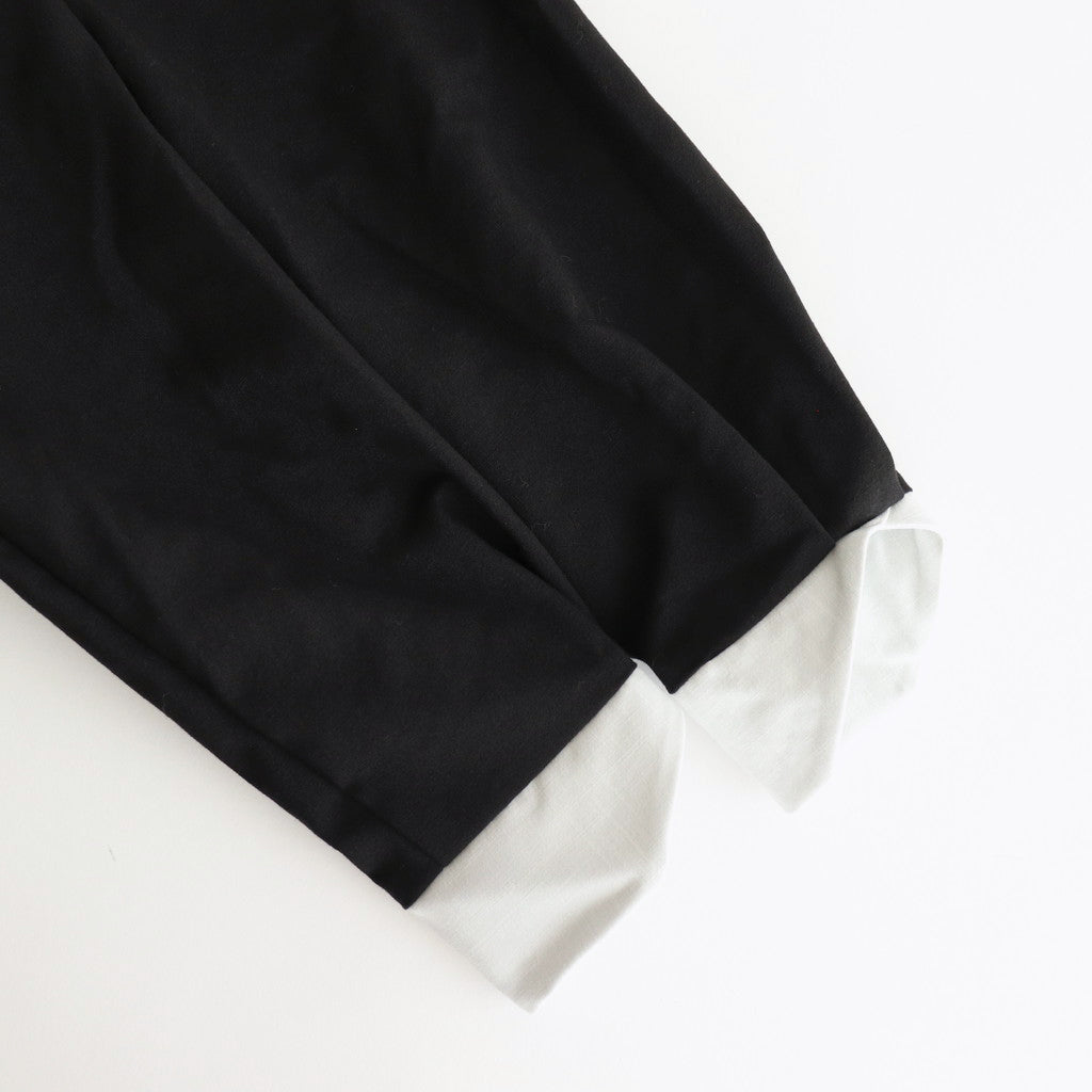 Wool linen like senri dress #Black × White [1479-005]