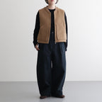 【 LONDON TRADITION × UNFIL 】wool blend double face zip-up vest #camel [WVFL-UW133]
