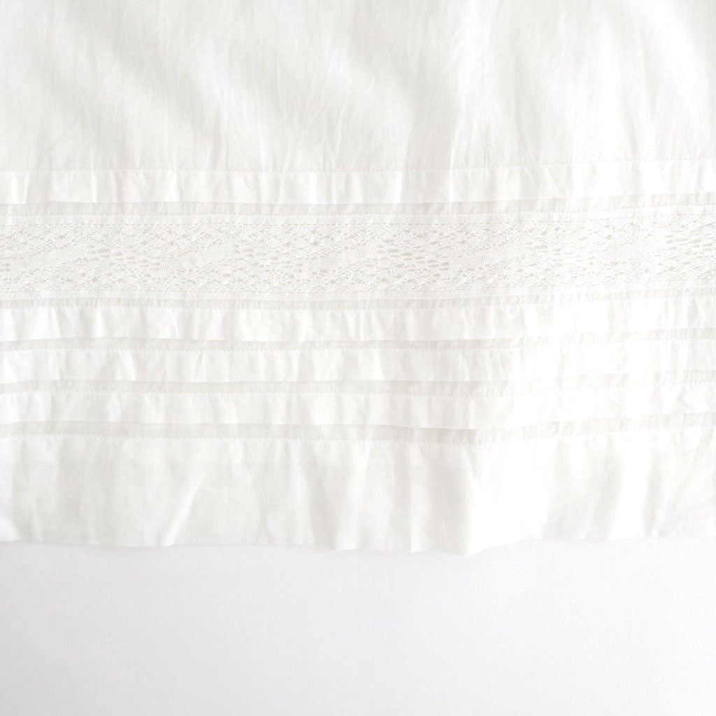 80s COTTON VOILE LACE GATHERED SKIRT #9100 WHT (OFF WHITE) [NSL26093]
