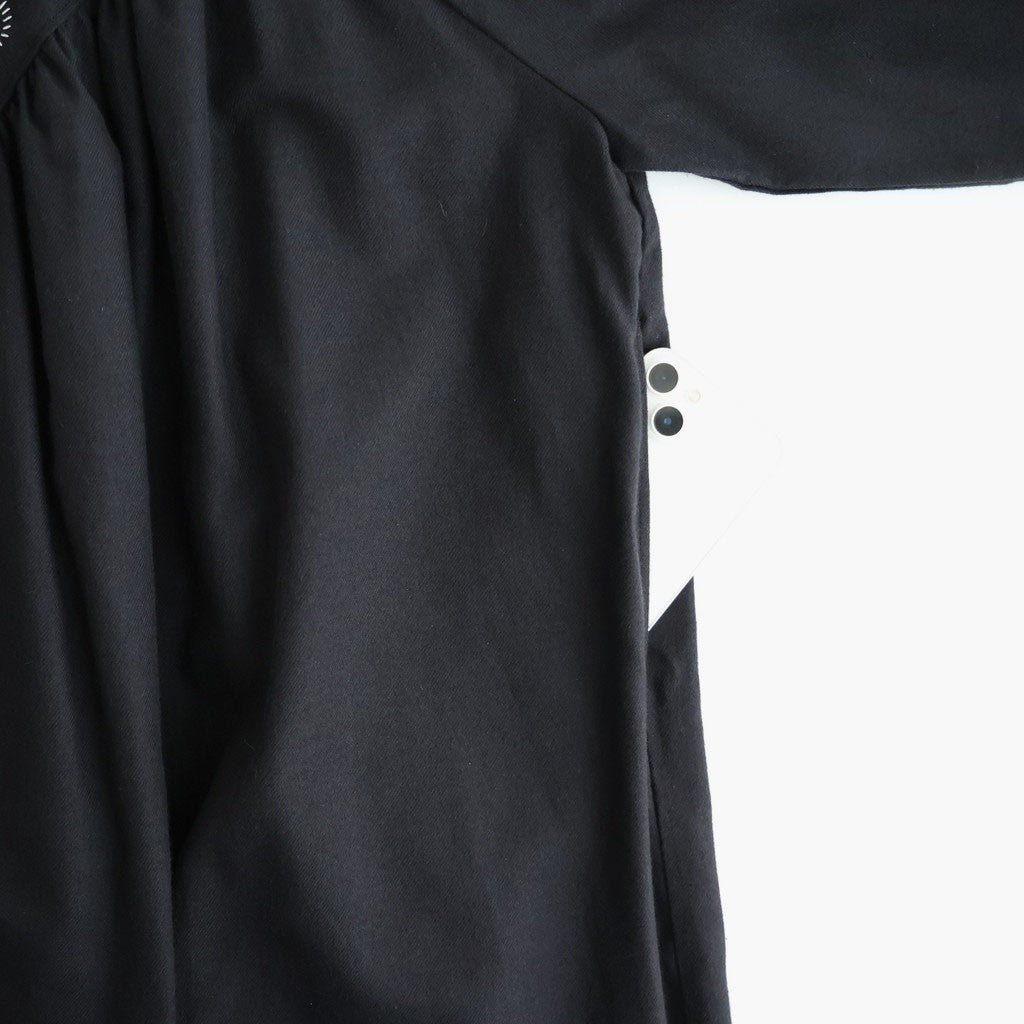 夢詠み Embroidered-Yoke dress #Black [26F-OP1412-CWF]