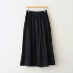 80s COTTON VOILE LACE GATHERED SKIRT #9900 BLACK [NSL26093]