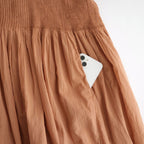 80s ORGANIC VOILE STRIPE (OVERDYE) BANDED SHIRT DRESS WITH MINI PINTUCK #6700 DK.ORANGE [NMDS26514D]