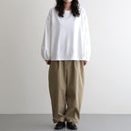 ⼀握の⾔葉 Wide tapered trousers #beige [TLF-226-PT001-Reht]