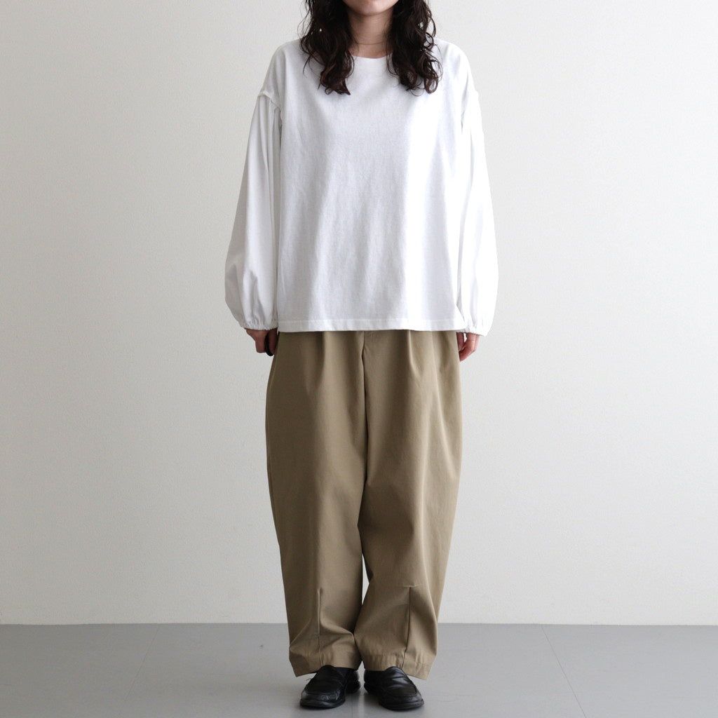 ⼀握の⾔葉 Wide tapered trousers #beige [TLF-226-PT001-Reht]