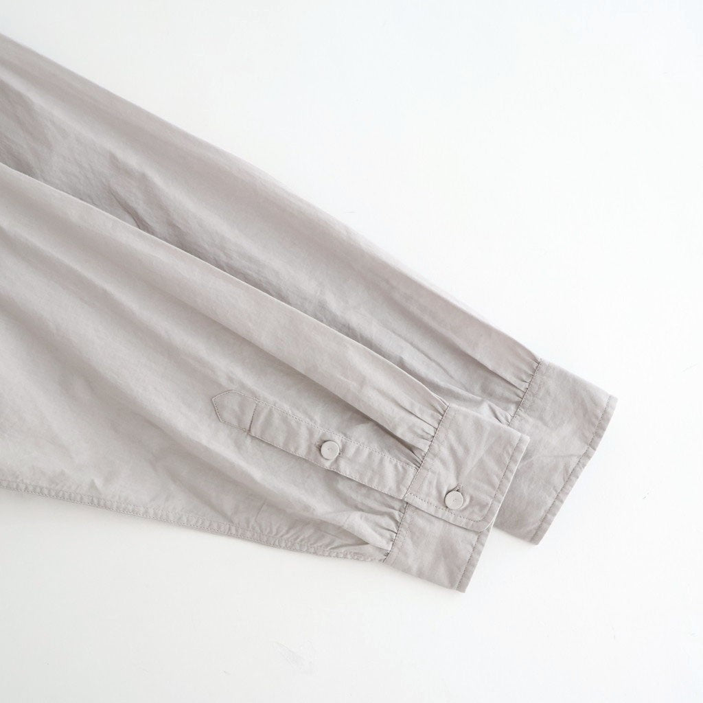 60s ORGANIC CAMBRIC WITH EMB BANDED COLLAR EMB SHIRT #9200 LT GREY [NMDS26221]