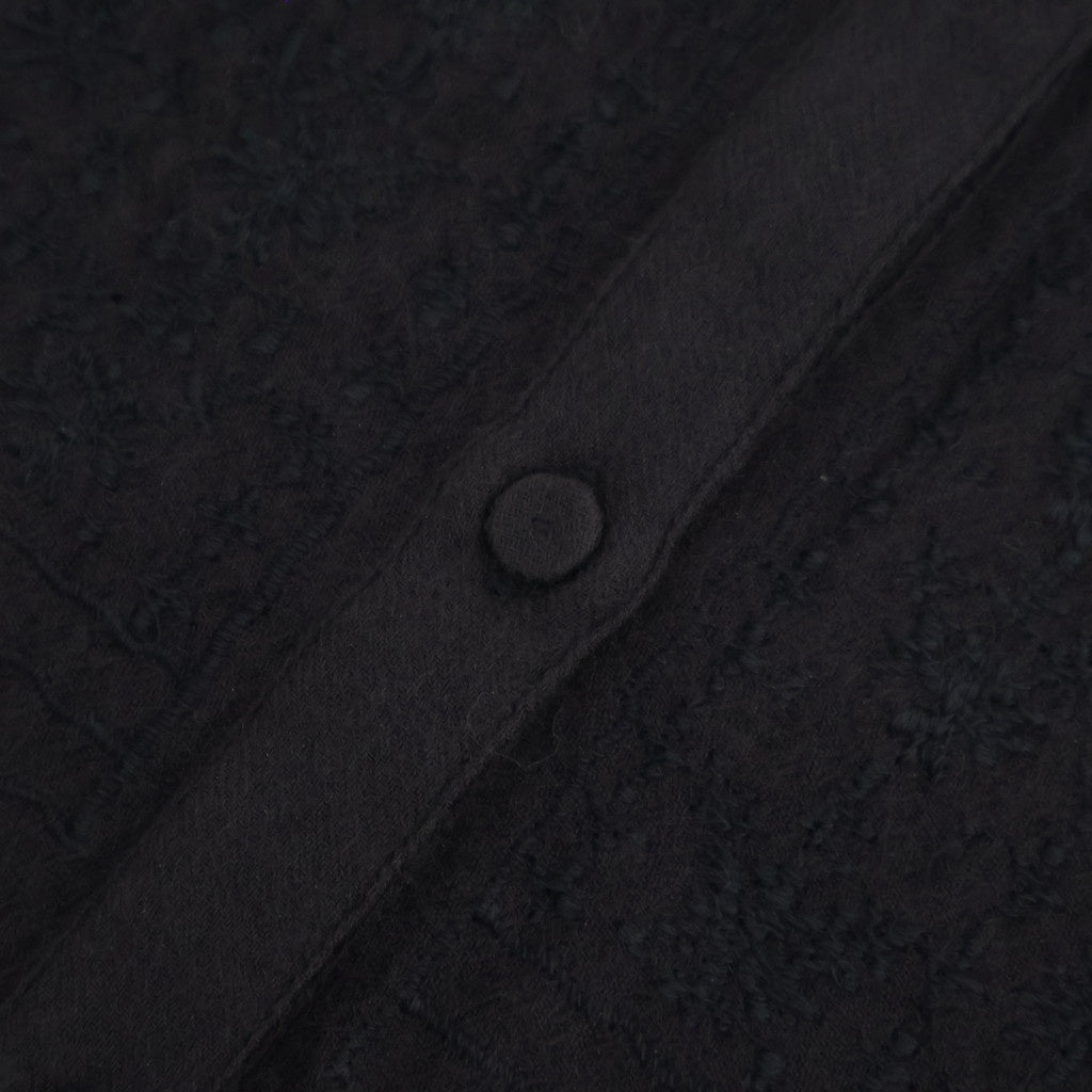 BOILED WOOL PLAIN BANDED COLLAR EMB SHIRT #3900 NAVY [NMDS25601]