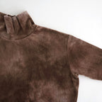 tie-dyed cotton velour high-neck P/O #cocoa brown × gray [WXFL-UW116]