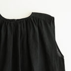 DENSELY LINEN GATHER DRESS #Black [no.7310]