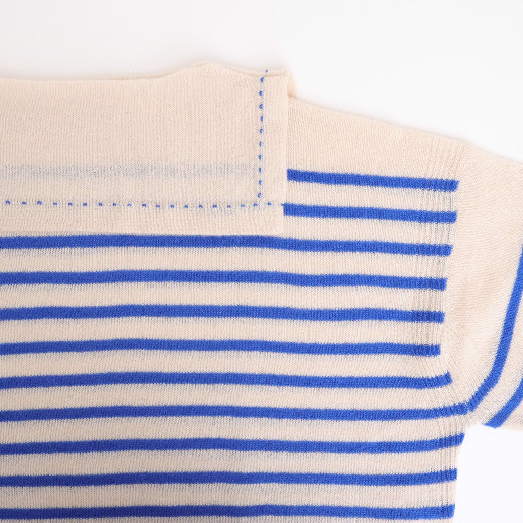 Basque pullover (sailor neck) #ivory×blue [mdm02-05]