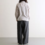 60s ORGANIC CAMBRIC WITH EMB BANDED COLLAR EMB SHIRT #9200 LT GREY [NMDS26221]