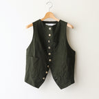 Seasonal Night Poet vest #Moss green [TLF-225-ve001-Ldb]