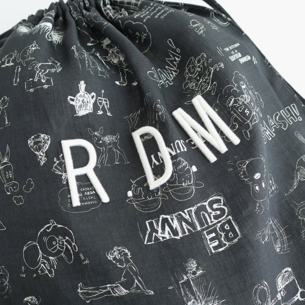 GRAFFITI DRAWSTRING BAG (L) #Black [no.7959]