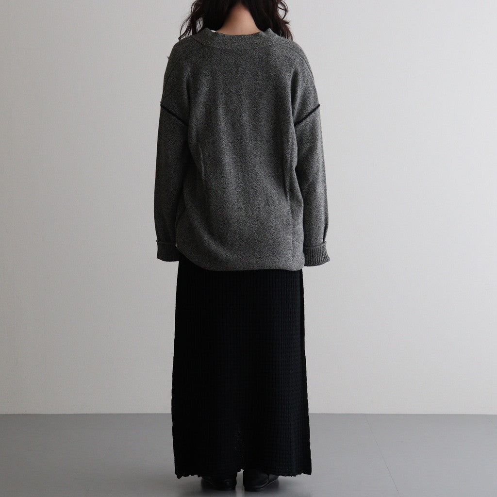 Cotton-Wool Cardigan #Black Mix [oni058]