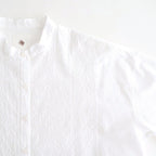 60s ORGANIC CAMBRIC WITH EMB BANDED COLLAR EMB SHIRT #9000 WHITE [NMDS26221]