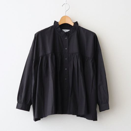 40s POPLIN PLAIN FRILL COLLAR SHIRT #9900 BLACK [NSL25542]