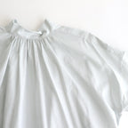静寂の欠片 half sleeve back open blouse #Blue gray [TLF-225-sh008-la]