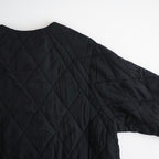 BANGALORE SILK PLAIN PADDED NO COLLAR DOUBLE COAT #9900 BLACK [NMDS26552]