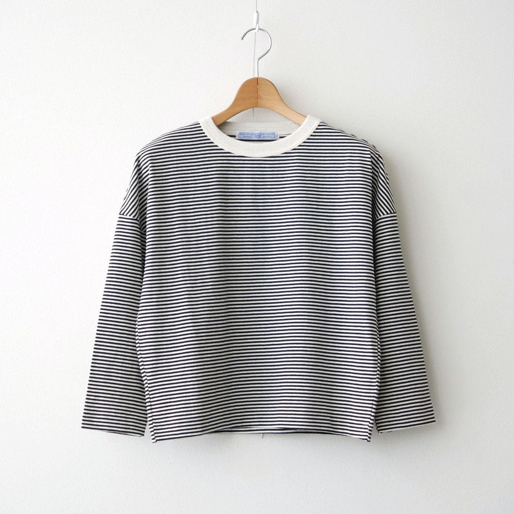 BORDER DROP SHOULDER SHIRT #Black × Off White [no.8362]