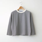 BORDER DROP SHOULDER SHIRT #Black × Off White [no.8362]
