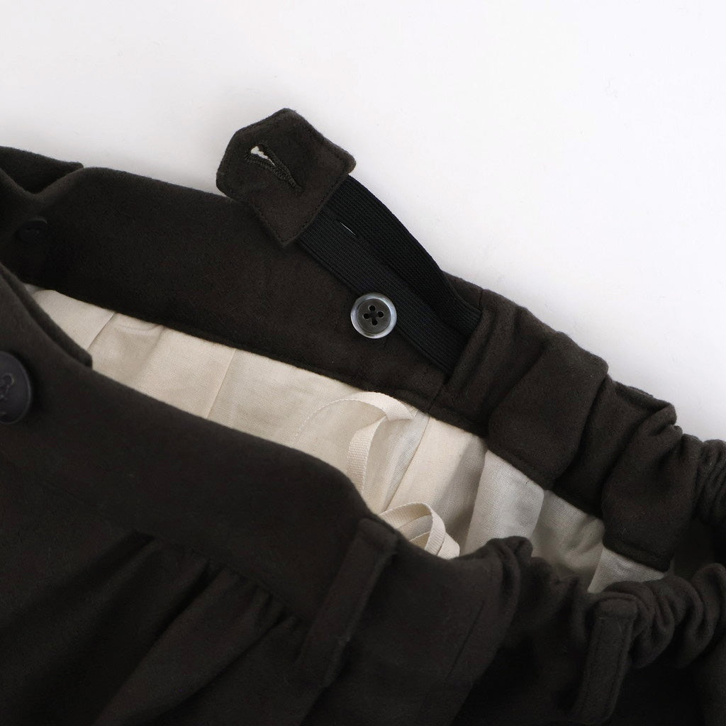 夜色：Tucked pants #A olive brown [13251-18113]