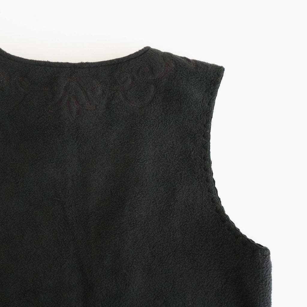幻の花 Embroidery vest #black [TLF-126-ve003-nc]