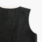 幻の花 Embroidery vest #black [TLF-126-ve003-nc]