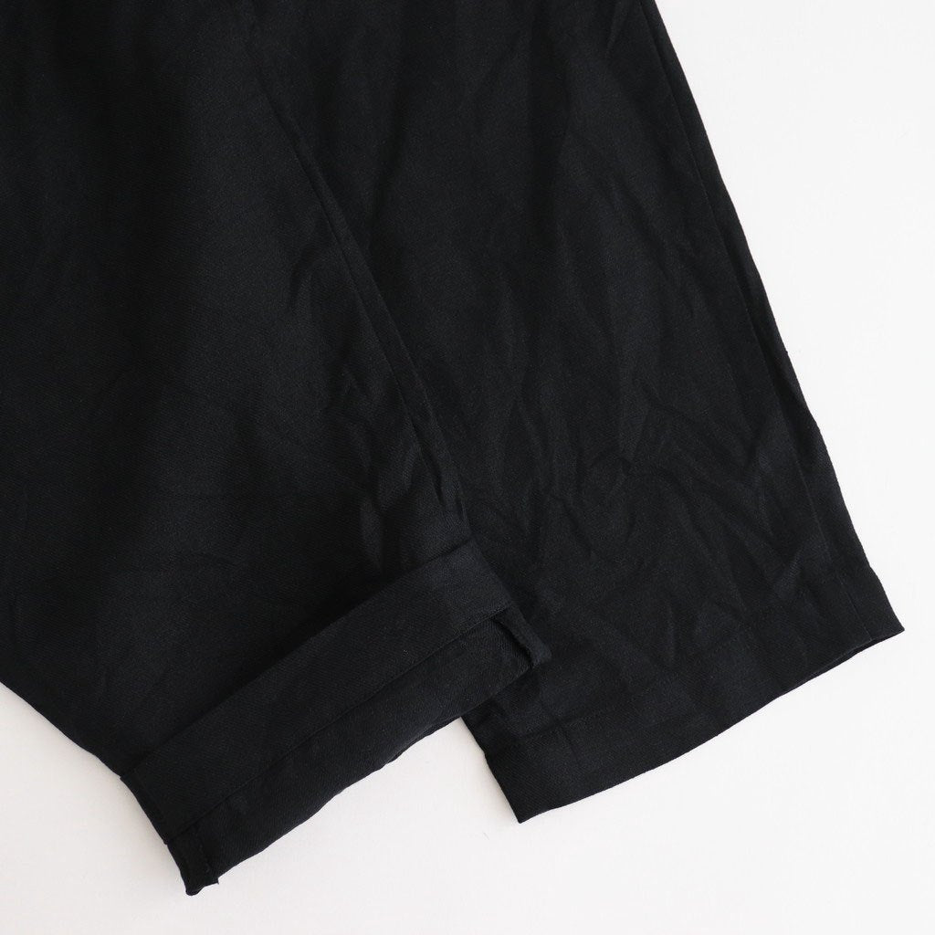Organic Linen Twill Tuck Easy PT #Black [GT252PT006]