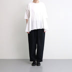 80s ORGANIC DOBIE CHECK(OVERDYE) CREW-NECK P/O HALF/SL SHIRT WITH PINTUCK #9170 MINRAL WHITE [NMDS25251D]
