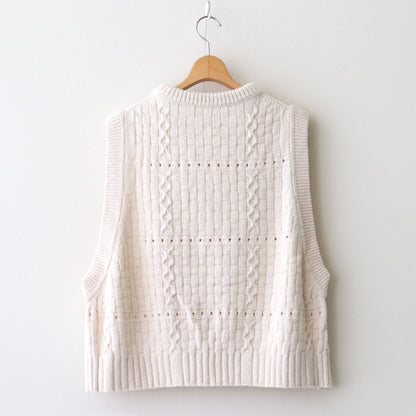 Recycled-Cotton Vest #Ecru [oni059]
