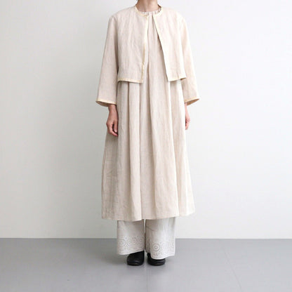 DENSELY LINEN TRIMING BOLERO #Antique White [no.7311]