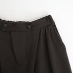 夜色：Tucked pants #A olive brown [13251-18113]