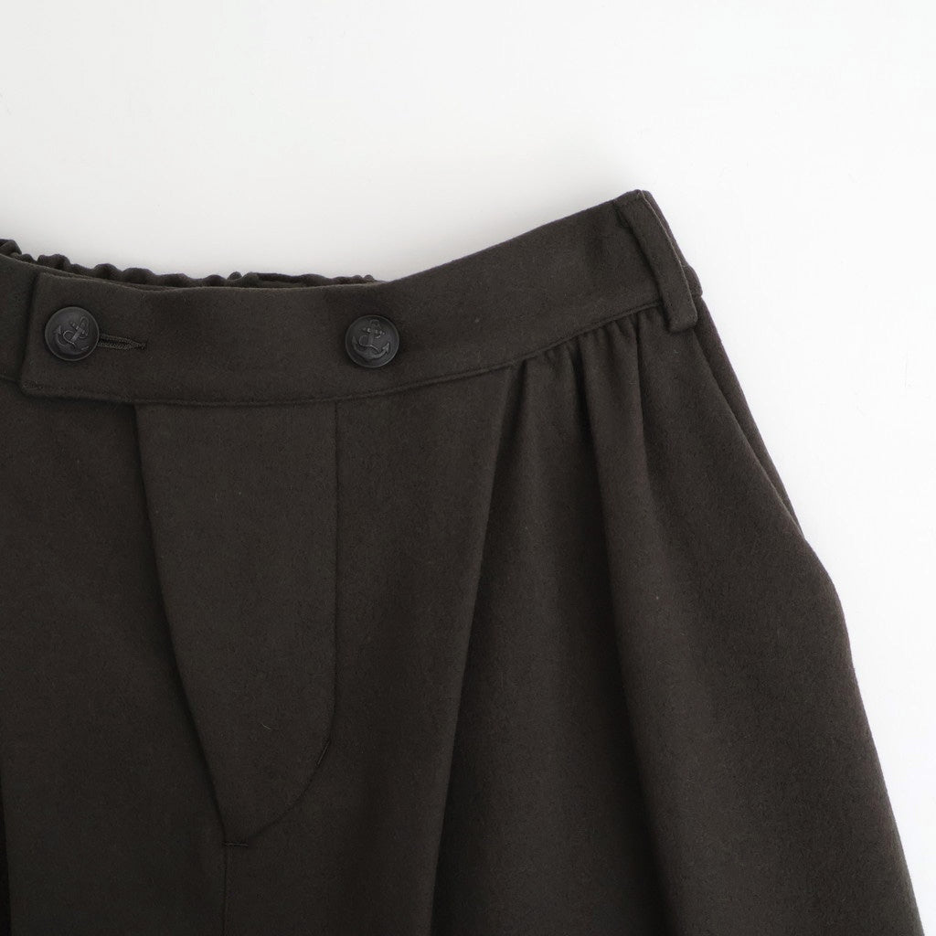 夜色：Tucked pants #A olive brown [13251-18113]