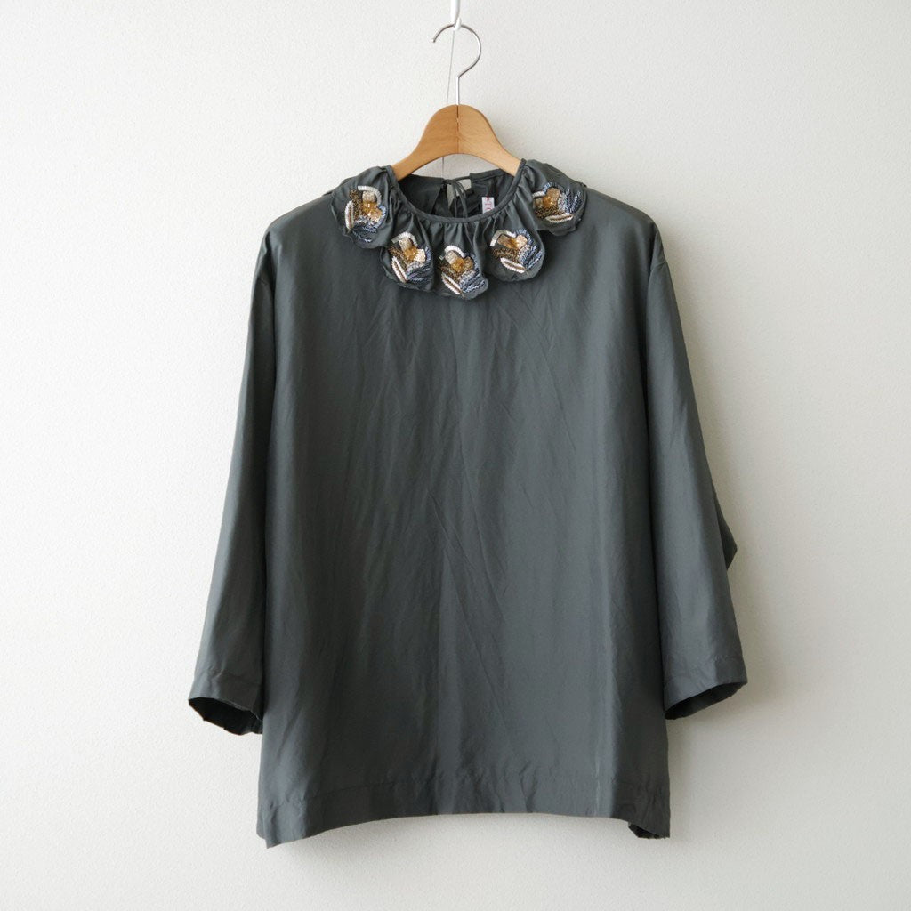 Volant blouse #dark gray [32-0014A]