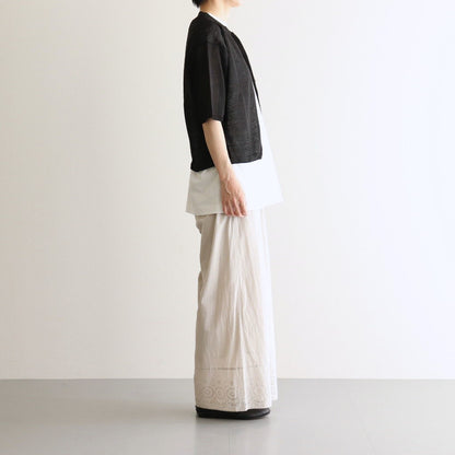 Fesca Linen Knit No Collared #Black [A232251TK766]
