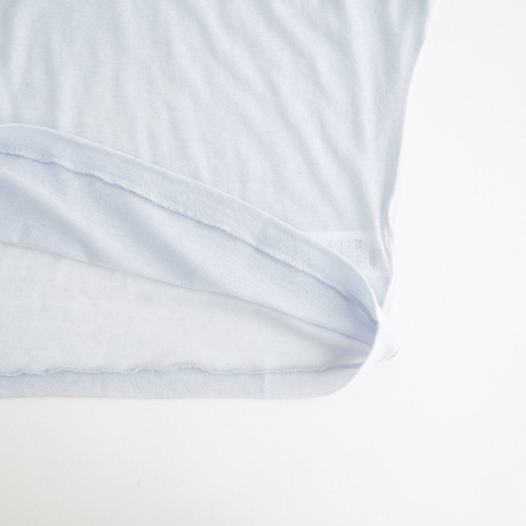 cashmere & supima cotton gauze jersey baseball Tee #light blue [WXFL-UW105]