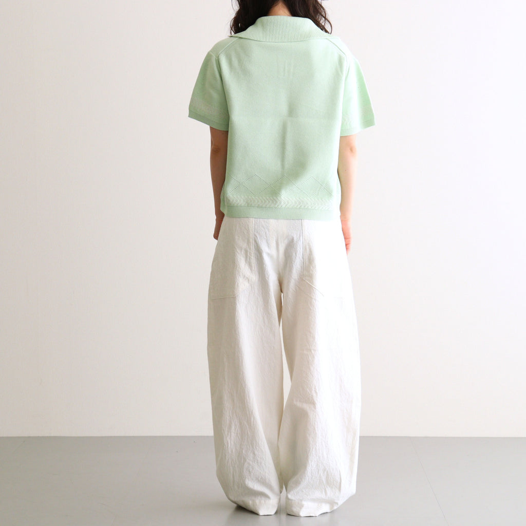 Kafusho Polo Knit #Pale green [261808]