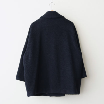 RECYCLE BOA WOOL DOUBLE OVER COAT #3900 NAVY [JNMDS2451]