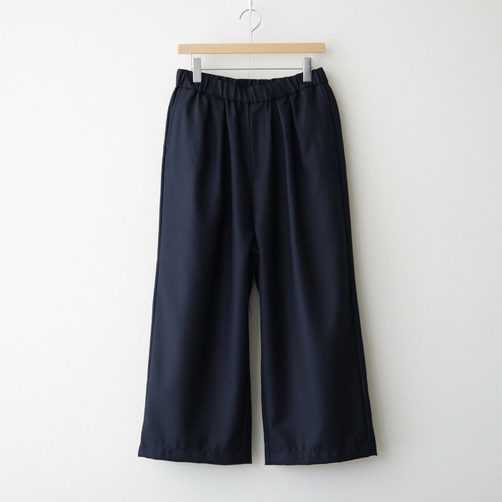 WOOL SERGE 2TUCK WIDE EASY PANTS #3900 NAVY [GNMDS2502WS]