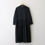 明滅する風景 Stand collar shirt dress #black/grey [TLF-125-op007-gp]